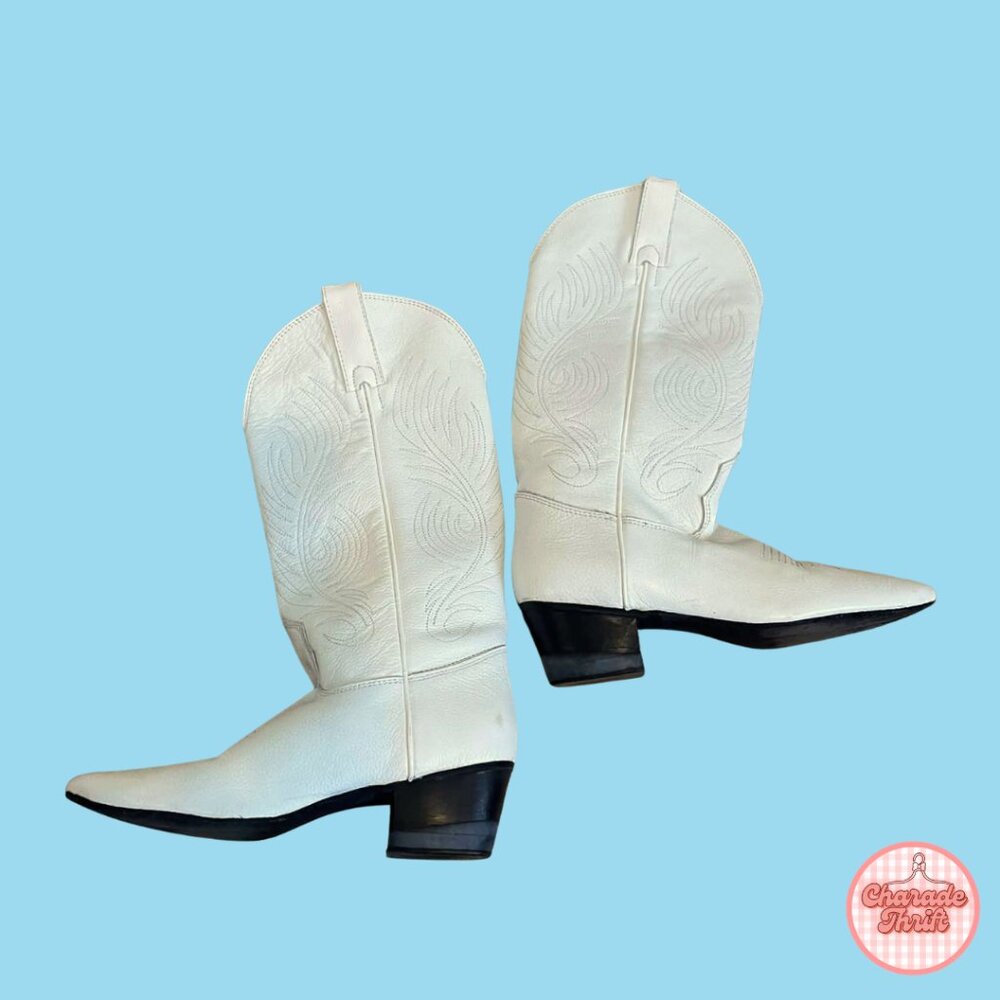 White Cowboy Boots - Picture 3 of 4